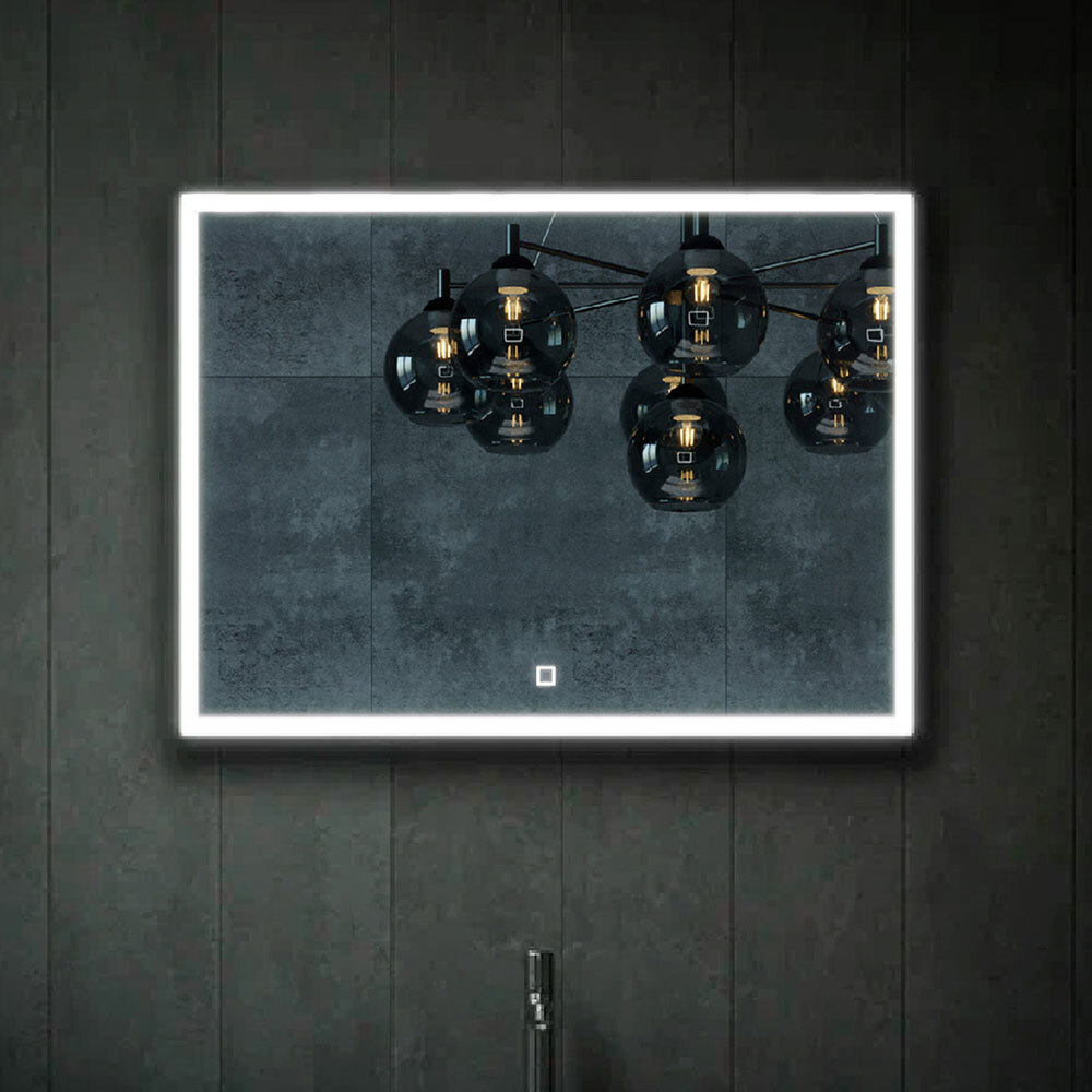 Зеркало с подсветкой в ванную Норман Neo, 80x60 см (сенсорный выключатель, холодный свет)