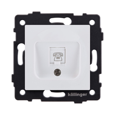 Розетка телефонная RJ11, белый матовый Kollinger REA-009WM для Aspekt, Eleganz, Reflex