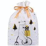 Пакет подарочный с затягивающей лентой 30*40см 10шт"Ехали медведи"