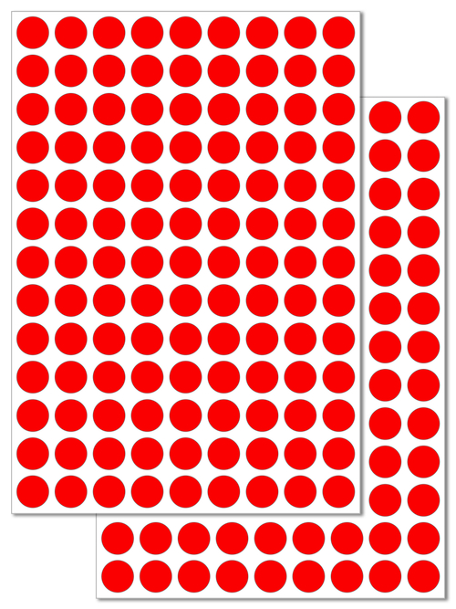 Ярко-красные виниловые наклейки для маркировки Policomprint M20, 12 мм. 234 шт.