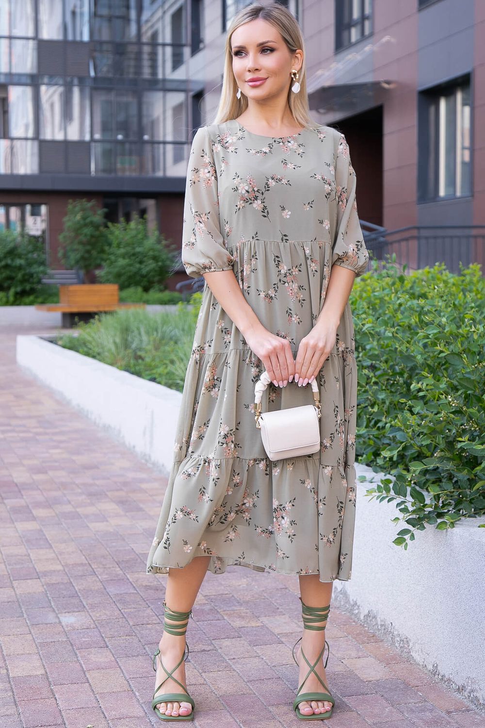 Платье "Виталина" (олива) НЬЮ П6073 LT Collection (Акция)