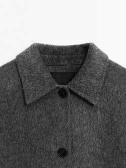 Massimo Dutti Пальто из смесовой шерсти, темно-серый