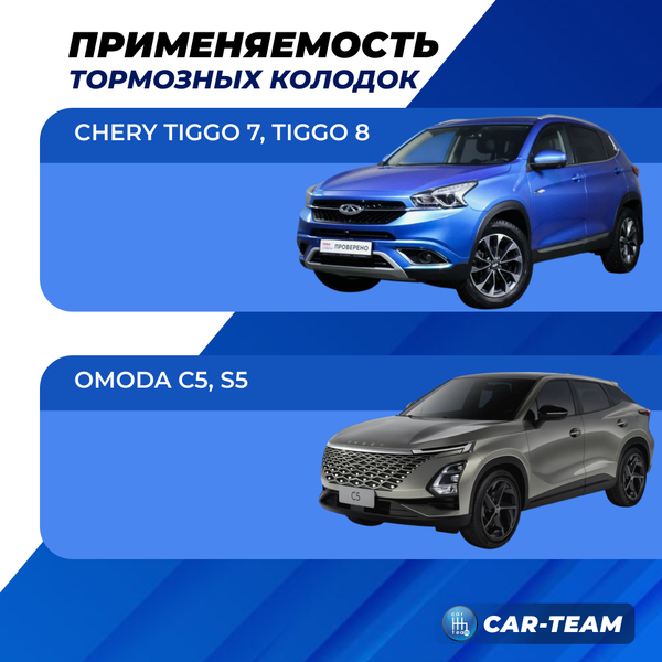 Колодки тормозные передние (керамические) Chery Tiggo 7, Tiggo 8, Omoda C5, S5 (арт. ZCP-0857)