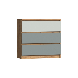 Комод Челси Color (800), Мята темная, Сумеречный голубой, Дуб крафт