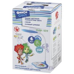 Настольный светильник ЭРА NLED-433-6W-BU ФИКСИКИ светодиодный синий | Светодиодные настольные лампы