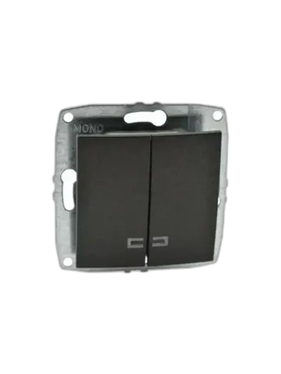 Выключатель 2-кл с подсветкой графит