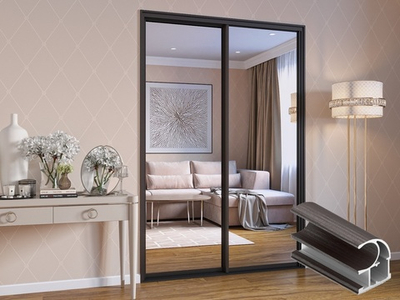 Дверь-купе 2650*800 мм, венге темный, форма ручки-С