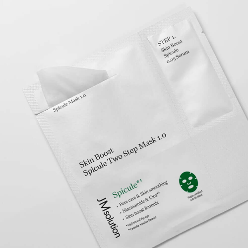 JMsolution Skin Boost Spicule Two Step Mask 1.0 двухэтапная тканевая маска со спикулами и гиалуроновой кислотой