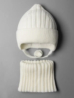 Шапка-бини со снудом детская на осень