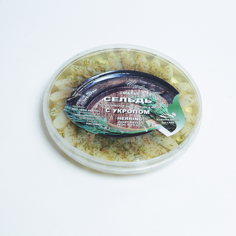СЕЛЬДЬ АТЛ. ФИЛЕ КУСОЧКИ В МАСЛЕ С УКРОПОМ Б/К