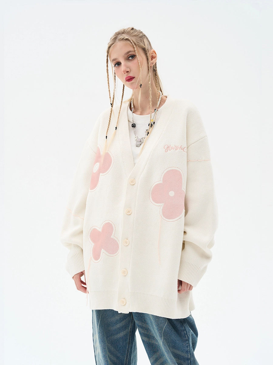 Кардиган HARSHandCRUEL "Minimalistic Flowers" Oversized Cardigan