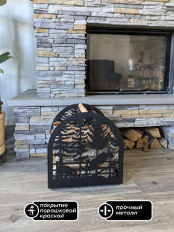 Дровница Олени, дровник для камина, бани, переносная