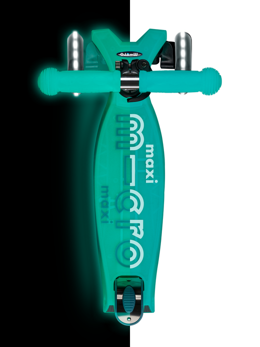 Самокат Maxi Micro Deluxe Glow (светящийся) LED зеленый мармелад