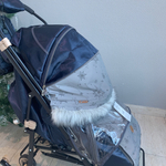 Санки - коляска Galaxy Glory Gloss Сатин тёмно-синий + светоотр-ая ткань арт. GGGТЗ