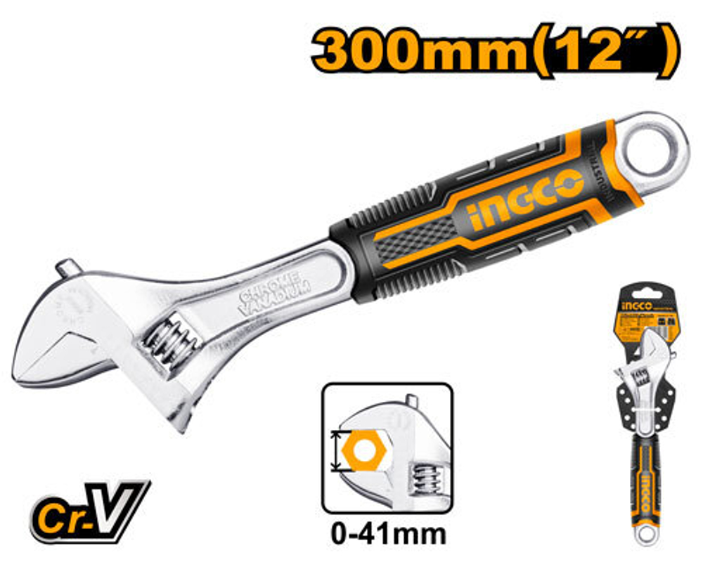 Ключ разводной 300 мм (0-41мм) INDUSTRIAL