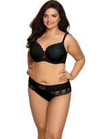 Бюстгальтер plus size с эффектной вышивкой на чашках (Размер: 105D) (Цвет: телесный)