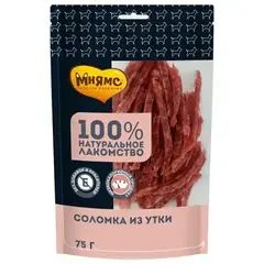 Мнямс лакомство для собак Соломка из утки 75г