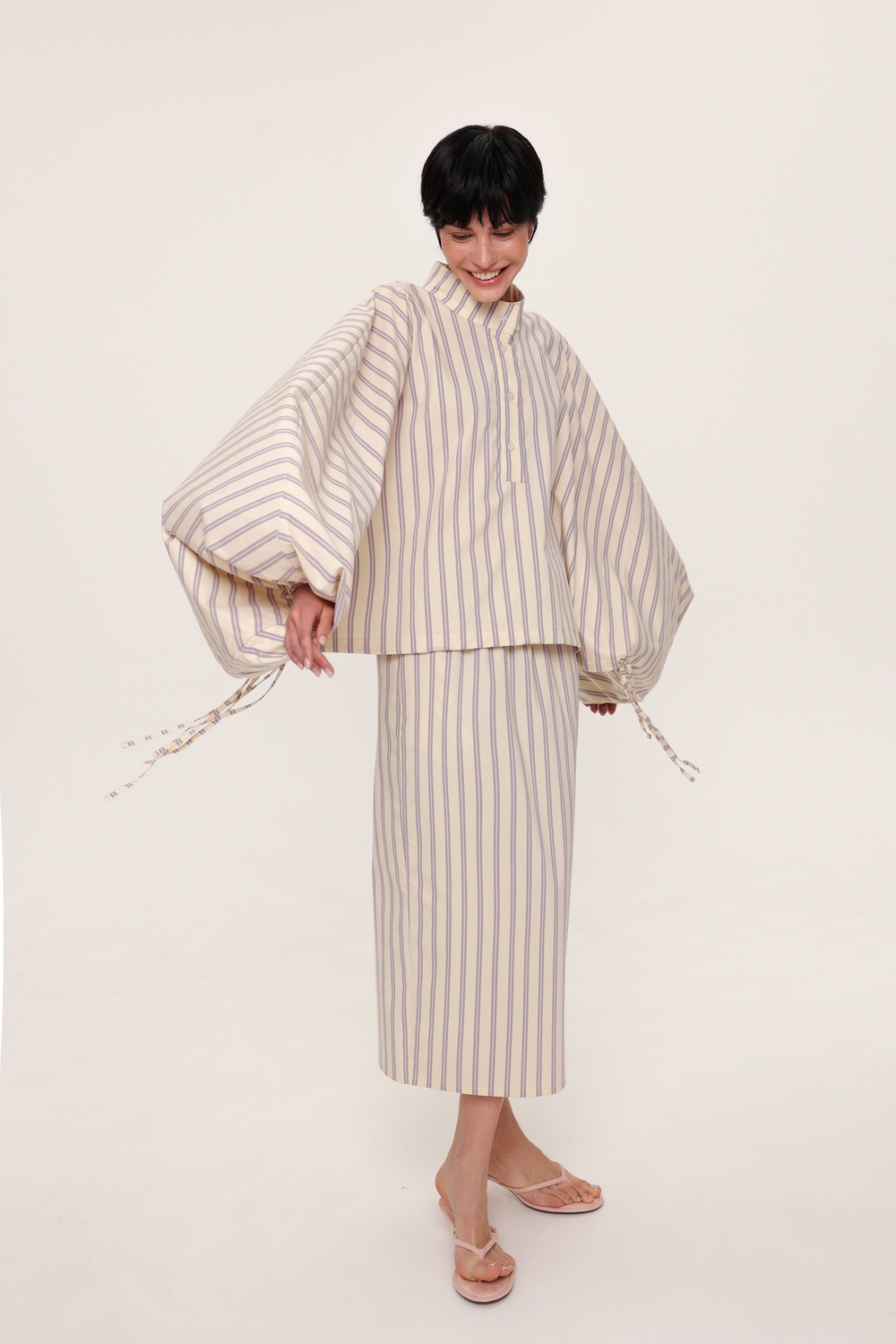 Анорак-рубашка в полоску