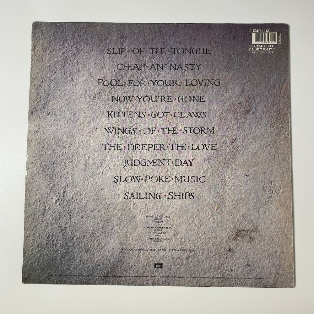 Винтажная виниловая пластинка LP Whitesnake Slip Of The Tongue (Англия 1989)