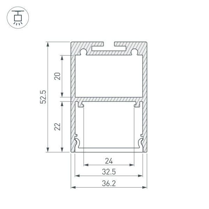 Профиль Arlight ARH-Line-3750A-3000 Anod 036137
