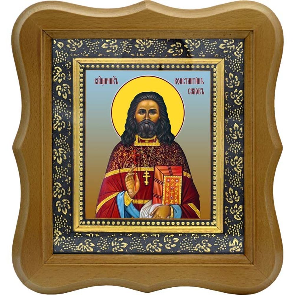 Константин Сухов, священномученик, пресвитер. Икона на холсте.