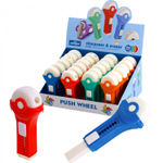 Точилка пластиковая с выдвижным ластиком Alingar "Колесо", 1 отверстие, контейнер, ассорти, картонная упаковка