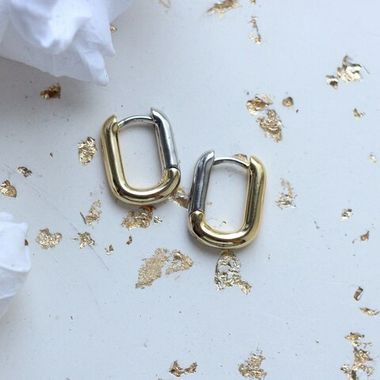 Швензы конго прямоугольные 16*12 мм, биколор, Ш263