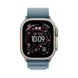 Умные часы Apple Watch Ultra 3 (2025) GPS+Cellular 49mm, Natural Titanium ремешок "Light Blue Alpine Loop" M 145-190 mm (MEWM4)