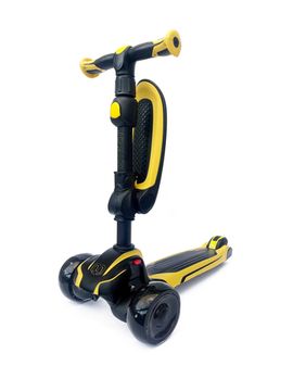 Самокат-беговел со светящимися колёсами 3 в 1 Scooter Micar Moby Black-Yellow
