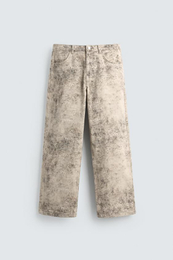 ZARA БРЮКИ BAGGY С АБСТРАКТНЫМ ПРИНТОМ, С ПРИНТОМ