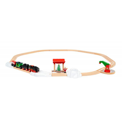 Brio - Trains &amp; Vehicles Christmas Set с поездом на пару на батарейках 36014
