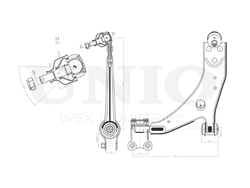 Рычаг подвески поперечный передний нижний левый UNIO SSP-40036