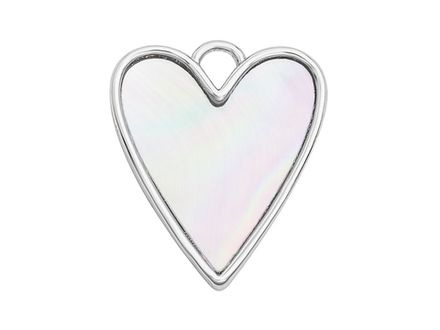 Подвеска "Сердце" с перламутром. 21мм