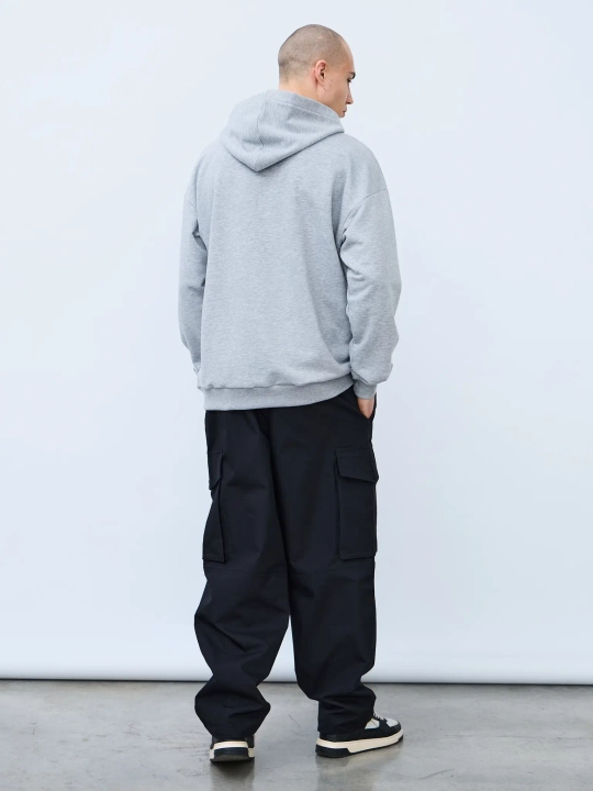 Худи оверсайз без начеса (серый меланж)