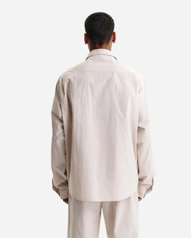 Рубашка из итальянского хлопка бежевая