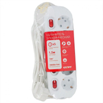 Удлинитель бытовой 5 гн, 1.5 м, ПВС, 3х1 мм2, 16 А, выкл, Старт, S 5x1-ZDIV