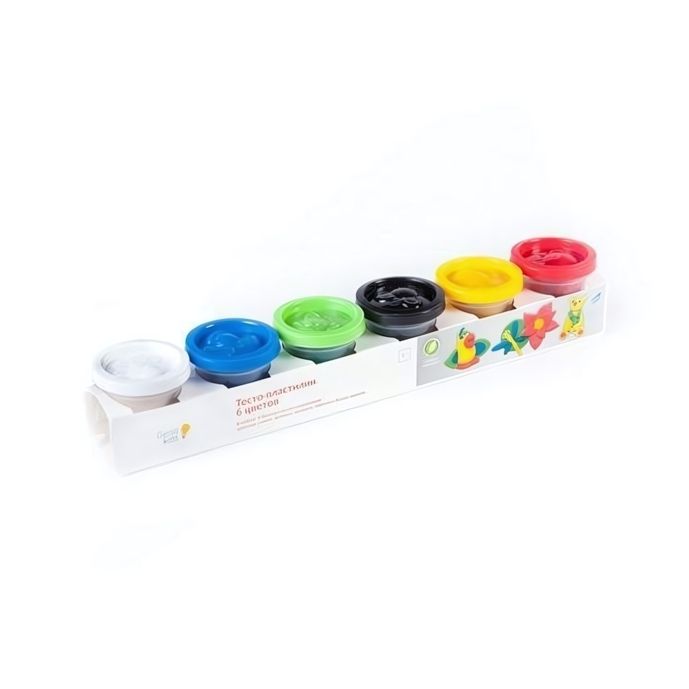 Тесто-пластилин для лепки 6 цв. (Genio Kids-art)