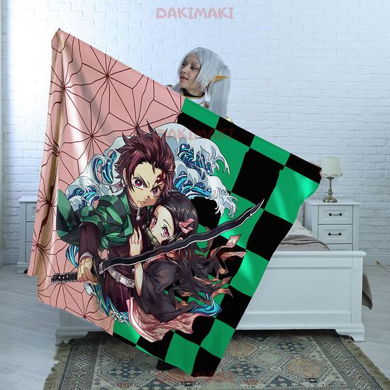 Плед Клинок, рассекающий демонов арт.113 (велсофт), 150х130 и 200х140 см