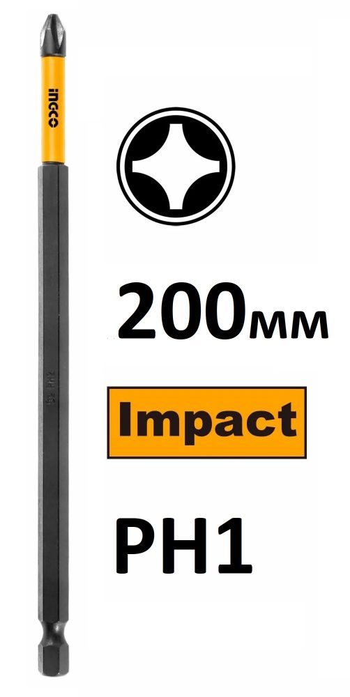 Набор ударных бит IMPACT INGCO SDBIM11PH183 INDUSTRIAL PH1x200 мм 10 шт.