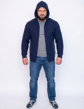 KING WOOL (Турция) из шерсти и кашемира на полном замке с капюшоном "СТАЛКЕР" Размеры (48-54)