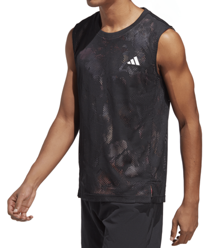 Мужская теннисная футболка Adidas Melbourne Sleeveless Tee- black noir