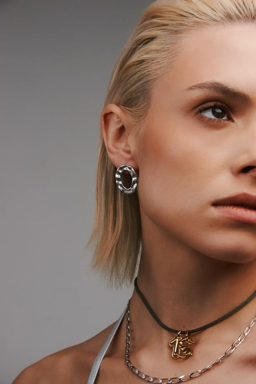 Серьги "Мятые лужи"