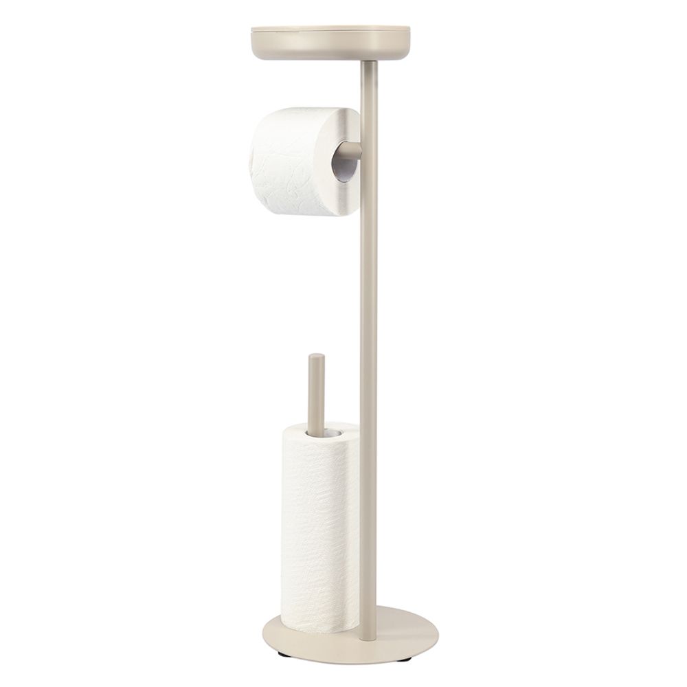 Держатель для туалетной бумаги с полочкой Slim, светло-серый