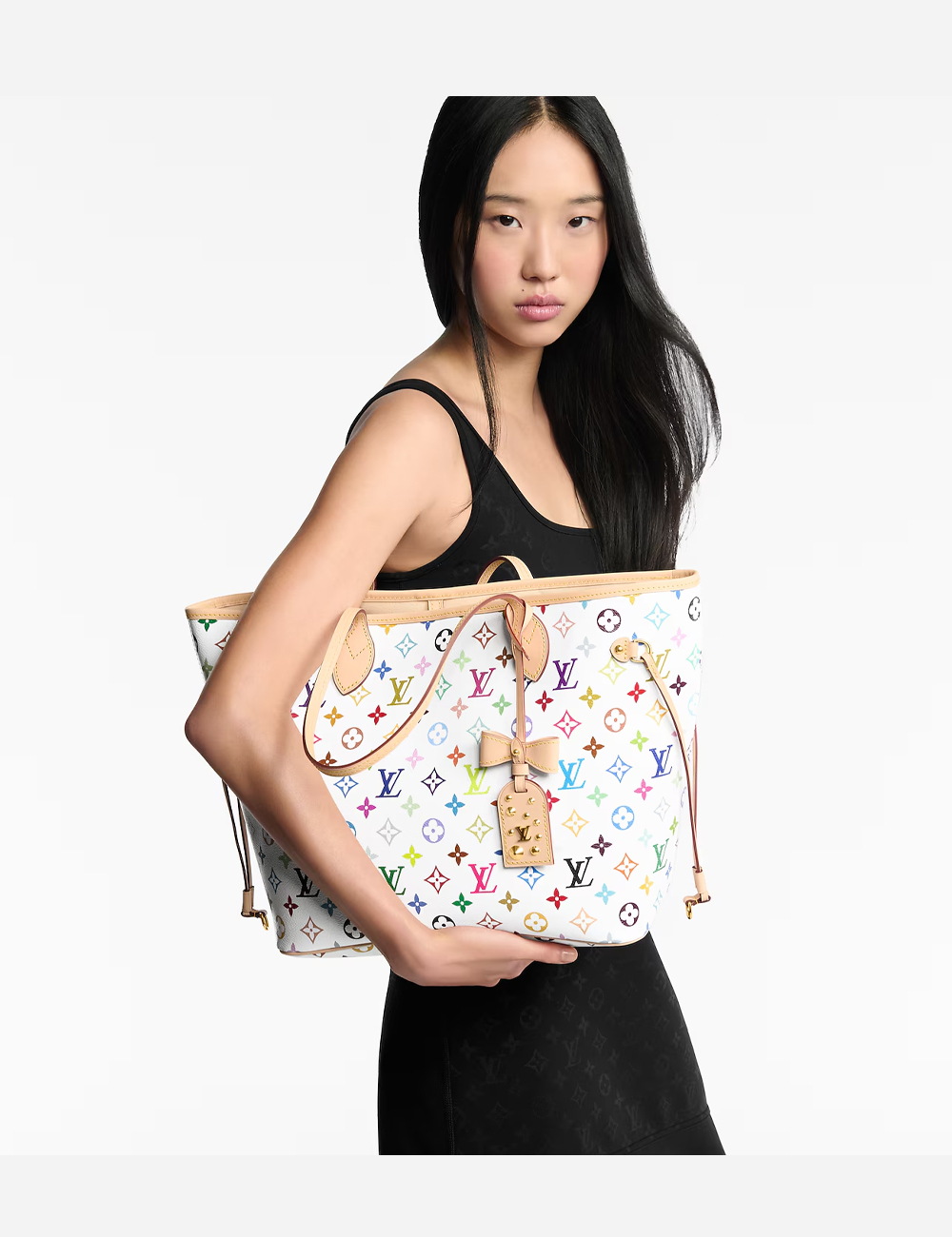 Сумка Louis Vuitton LV x TM Neverfull MM "Multicolor/White"