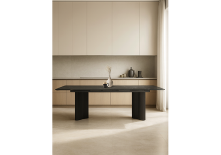 Стол стеклянный Woodville Мален 240x110 дарк, черный