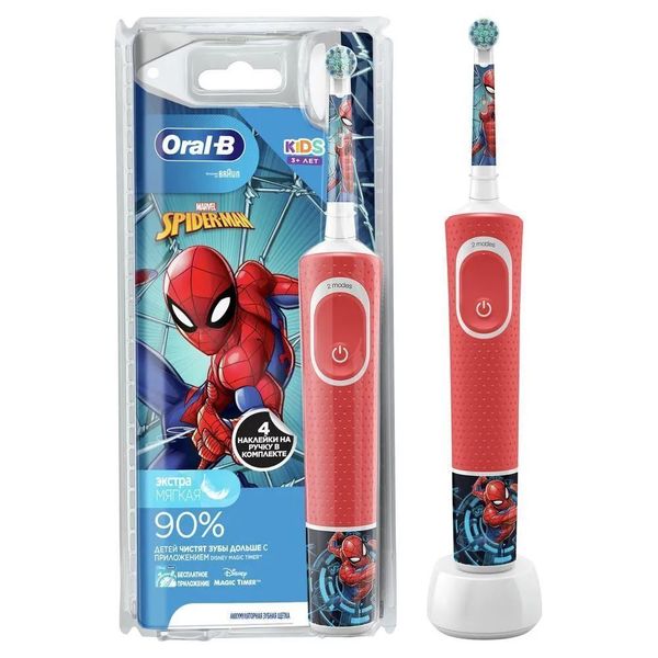 Детская электрическая зубная щетка Oral-B Vitality Kids Spiderman D.100.413.2K