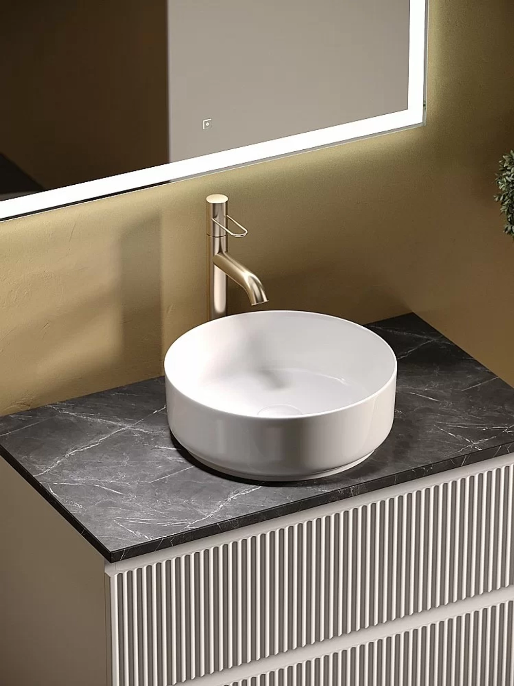 Тумба с раковиной Sancos SNOB R 80 со столешницей, белая матовый