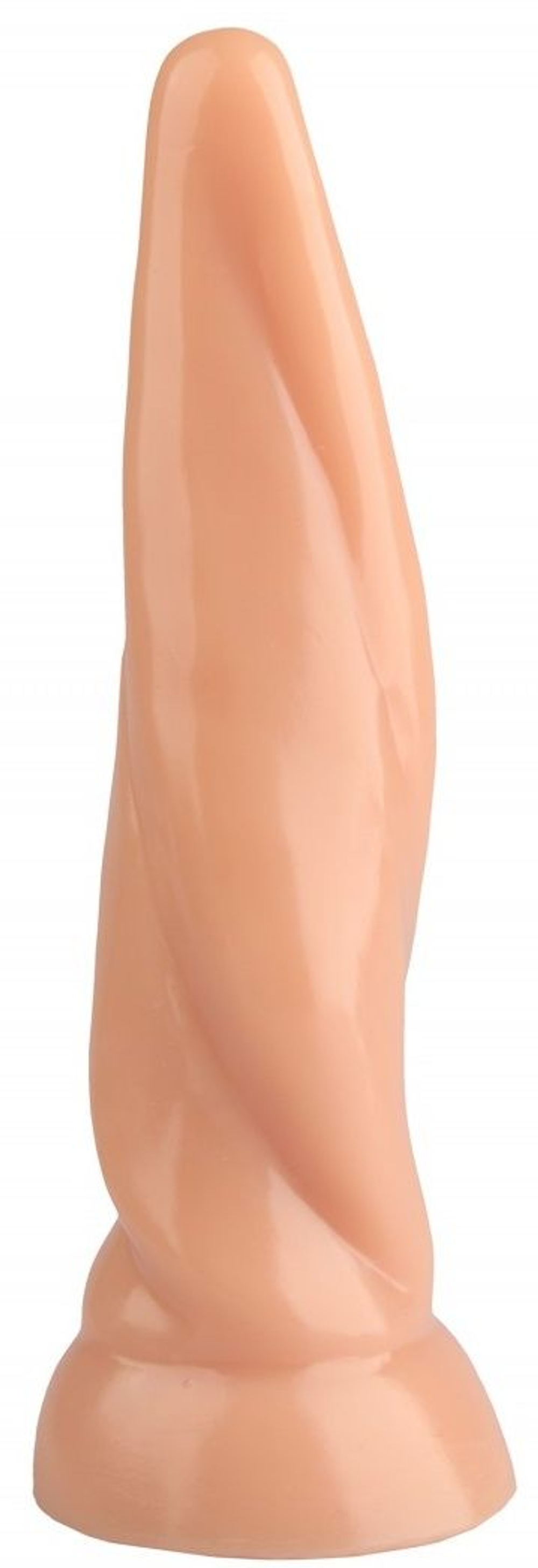 Телесный витой конический анальный фаллоимитатор - 22,5 см. (Цвет: телесный)