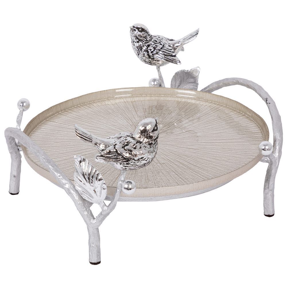 Фруктовница-конфетница Терра (поднос) Античное серебро Серебряный