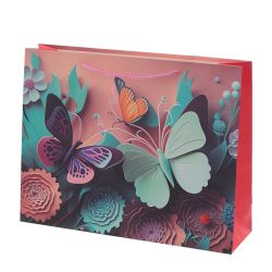 GAEM Пакет подарочный L (бумага 210г/м2, блок микс 12шт), L38,5 W11 H30 см, 4в.